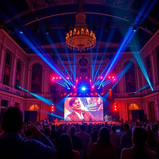 Fotografía de la producción de un evento transmitido en vivo desde el Teatro Real.